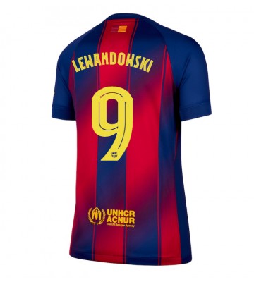 Lacne Ženy Futbalové dres Barcelona Robert Lewandowski #9 2025-26 Krátky Rukáv - Domáci